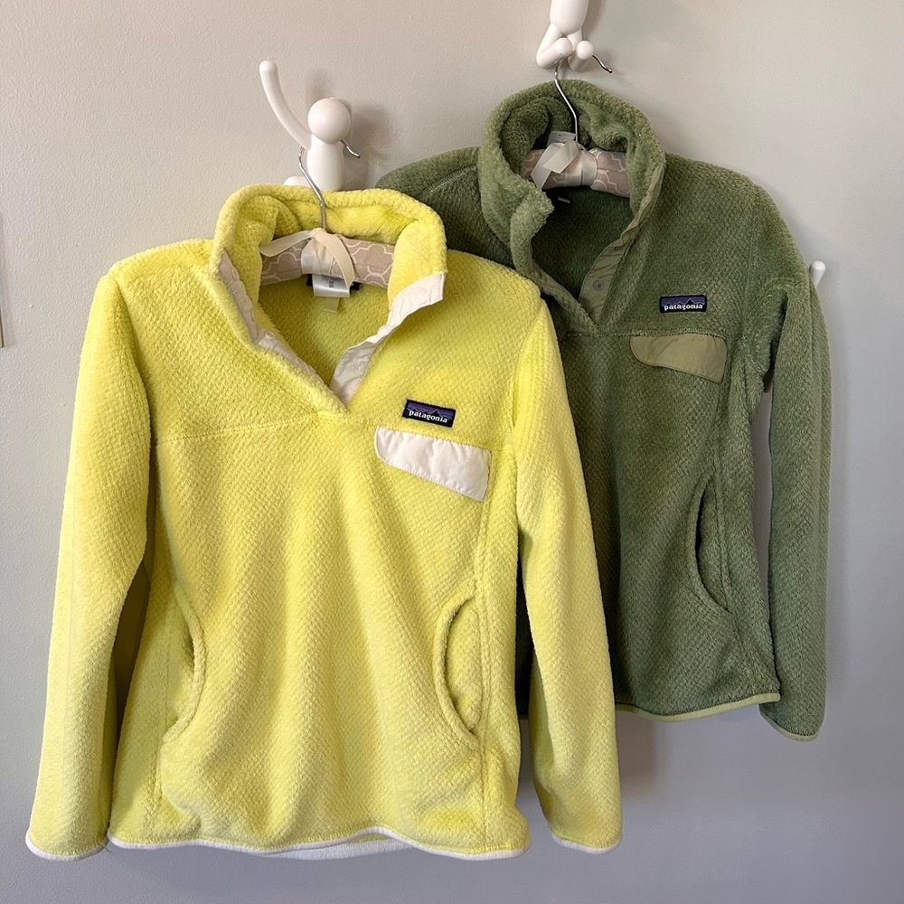 Patagonia Women's Fleece Pullover Sweatshirt - Yellow and Green